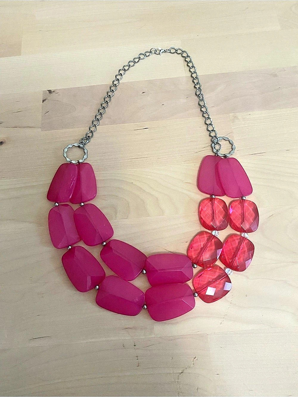 Pink Statement Beaded Necklace